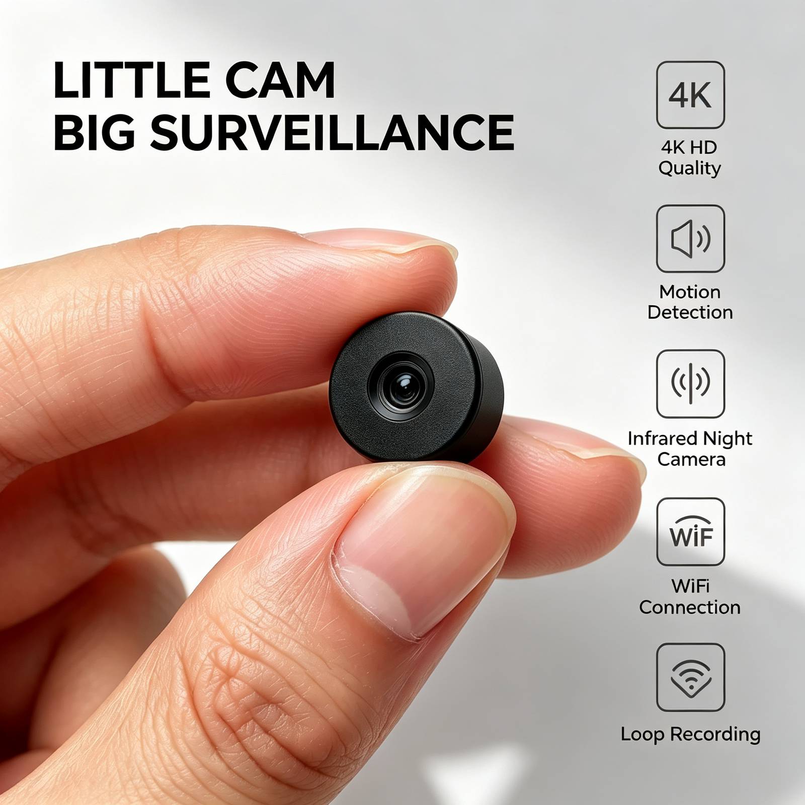 Home Security Items - R1 Mini WiFi Security Camera, 4K
