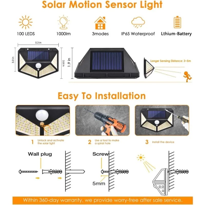 Outdoor Solar Powered Wall Lig - огляд і ціна Home Security Flood Lights